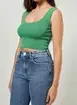 Cropped Em Tricô Com Alças Retas