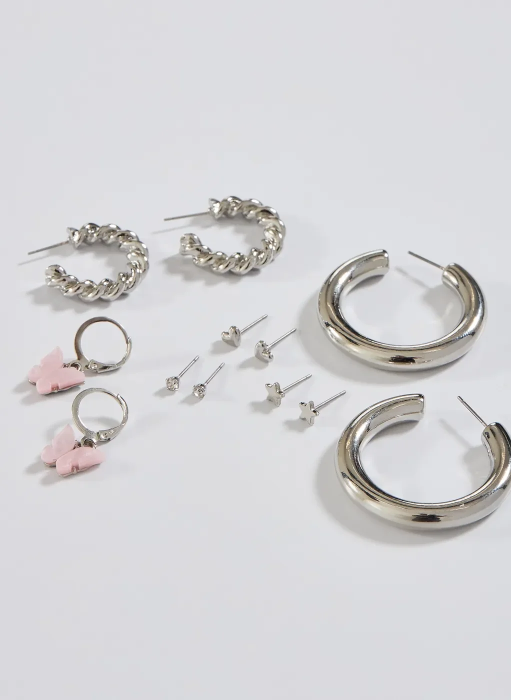 Kit Brincos Argola e Borboleta