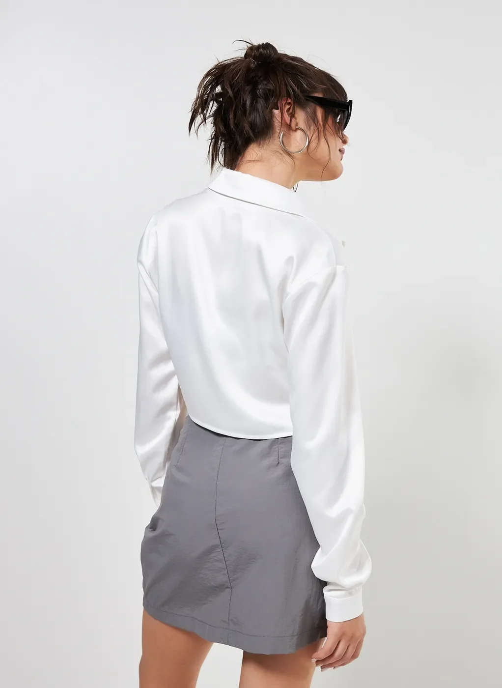 Camisa Cropped Acetinada