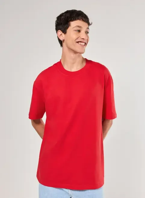 Camiseta Manga Curta Relaxed Lisa