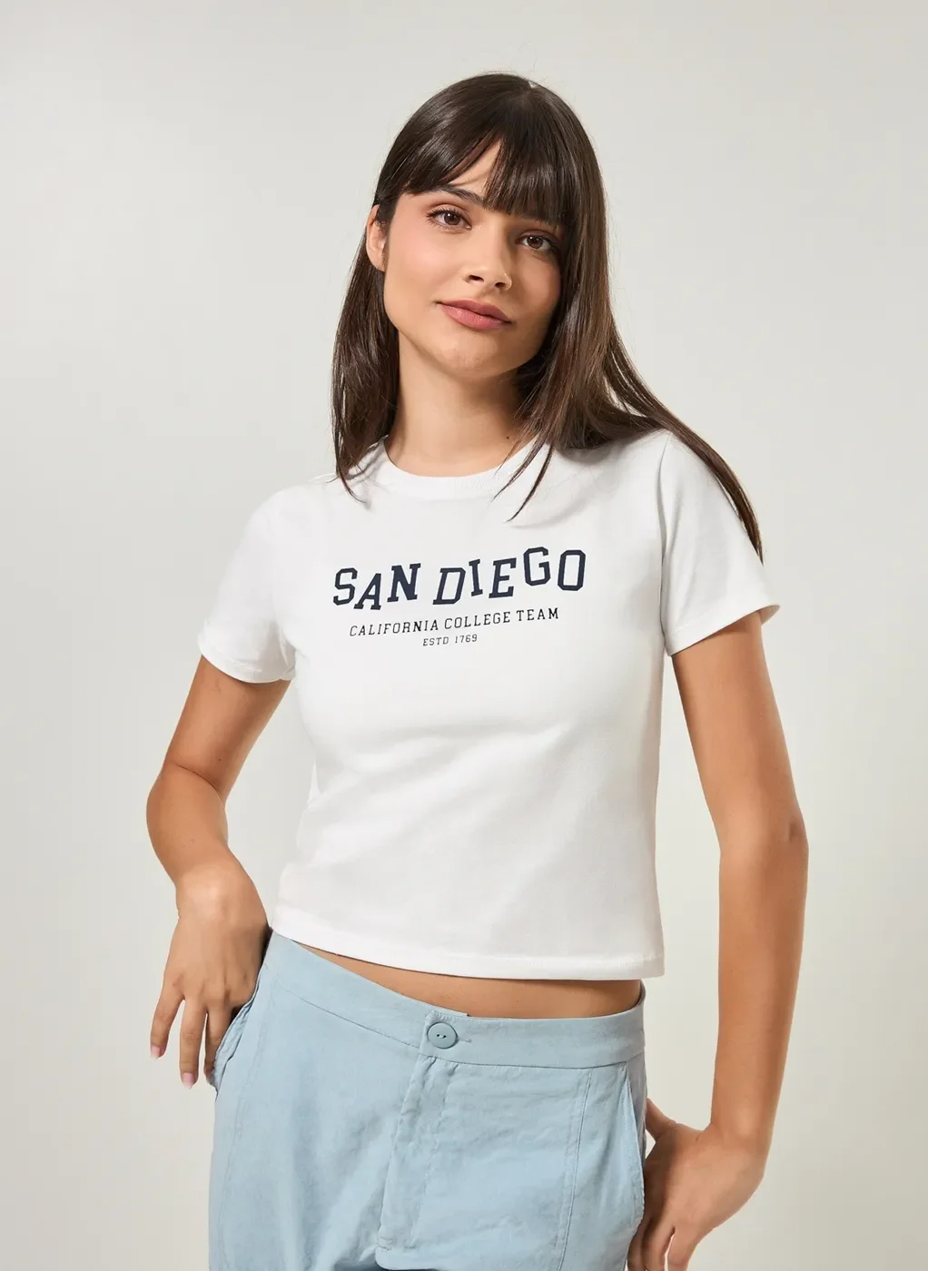 Blusa Mini Tee Branca San Diego