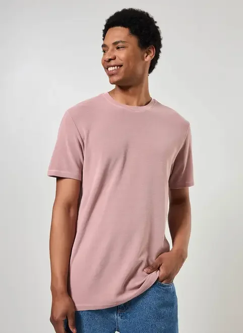 Camiseta Manga Curta Estonada Com Textura