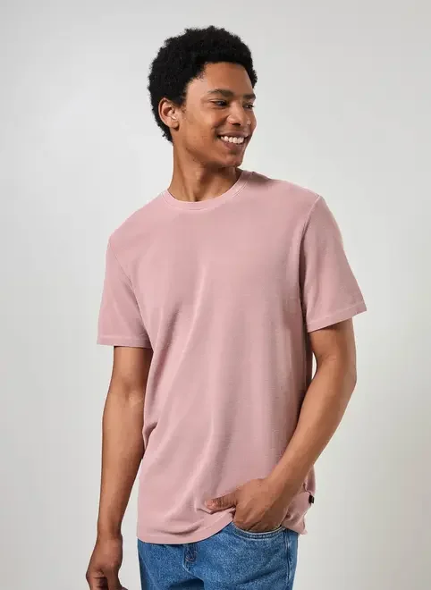 Camiseta Manga Curta Estonada Com Textura