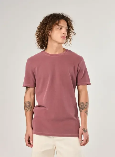 Camiseta Manga Curta Estonada Com Textura
