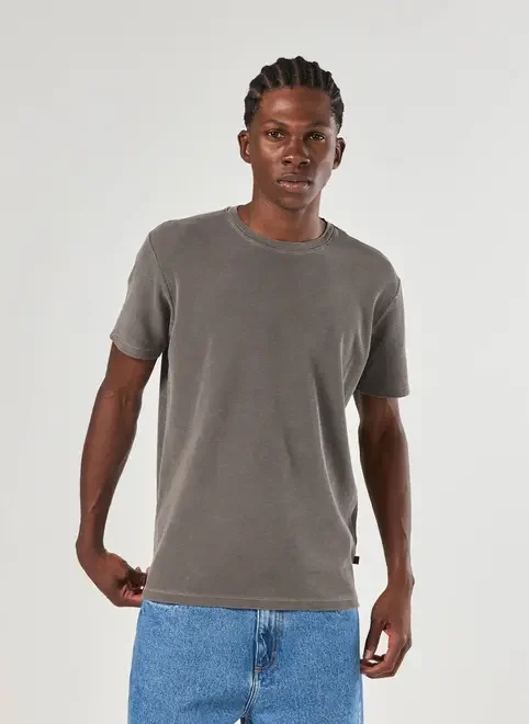 Camiseta Manga Curta Estonada Com Textura