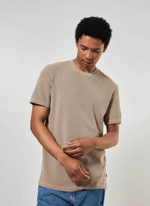 Camiseta Manga Curta Estonada Com Textura