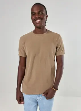 Camiseta Manga Curta Estonada Com Textura