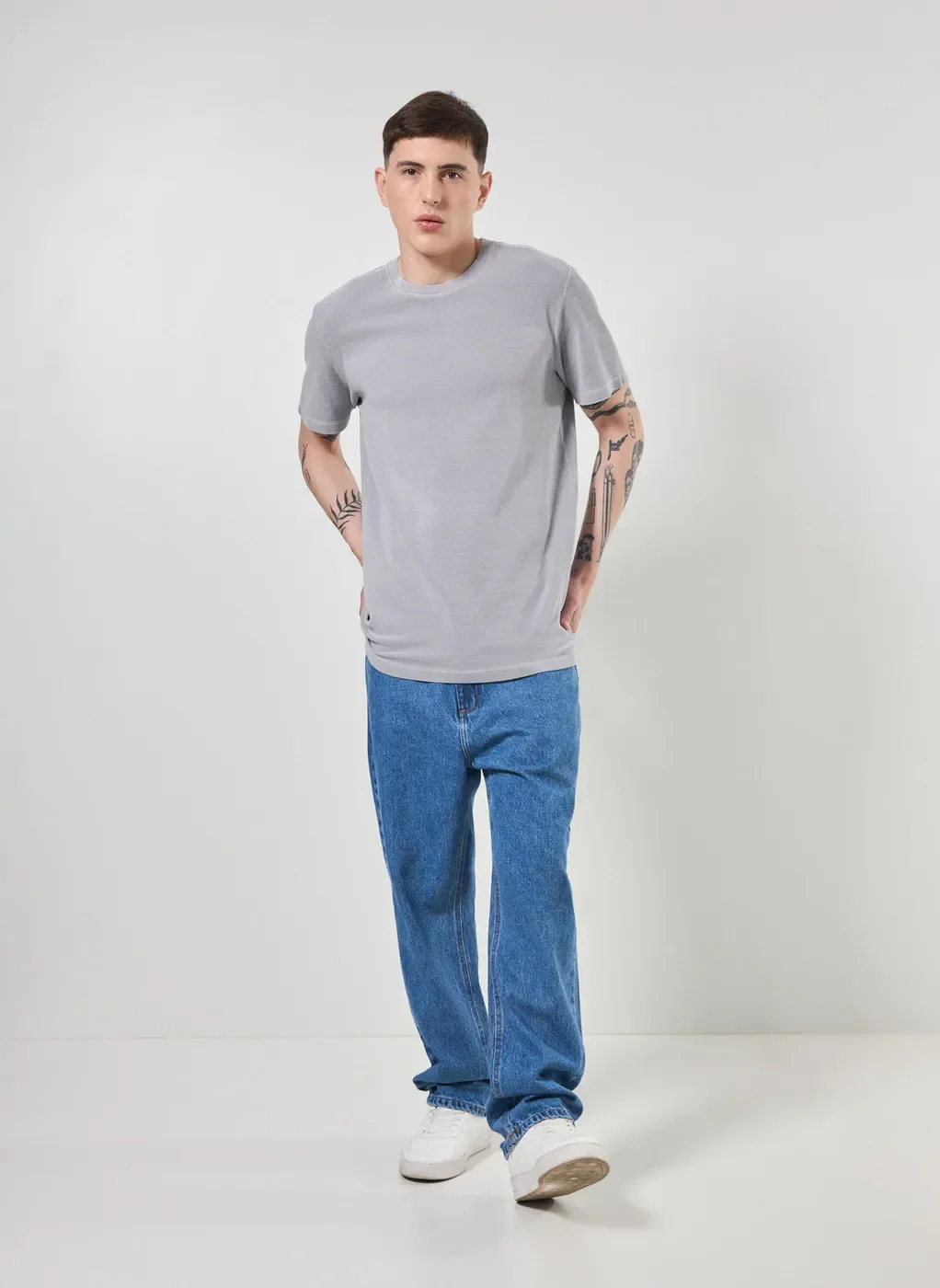 Camiseta Manga Curta Estonada Com Textura