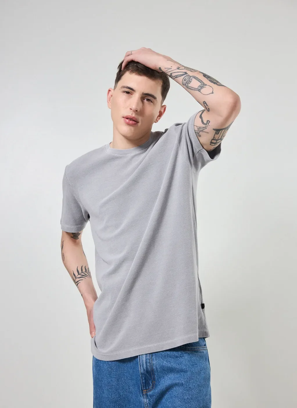 Camiseta Manga Curta Estonada Com Textura