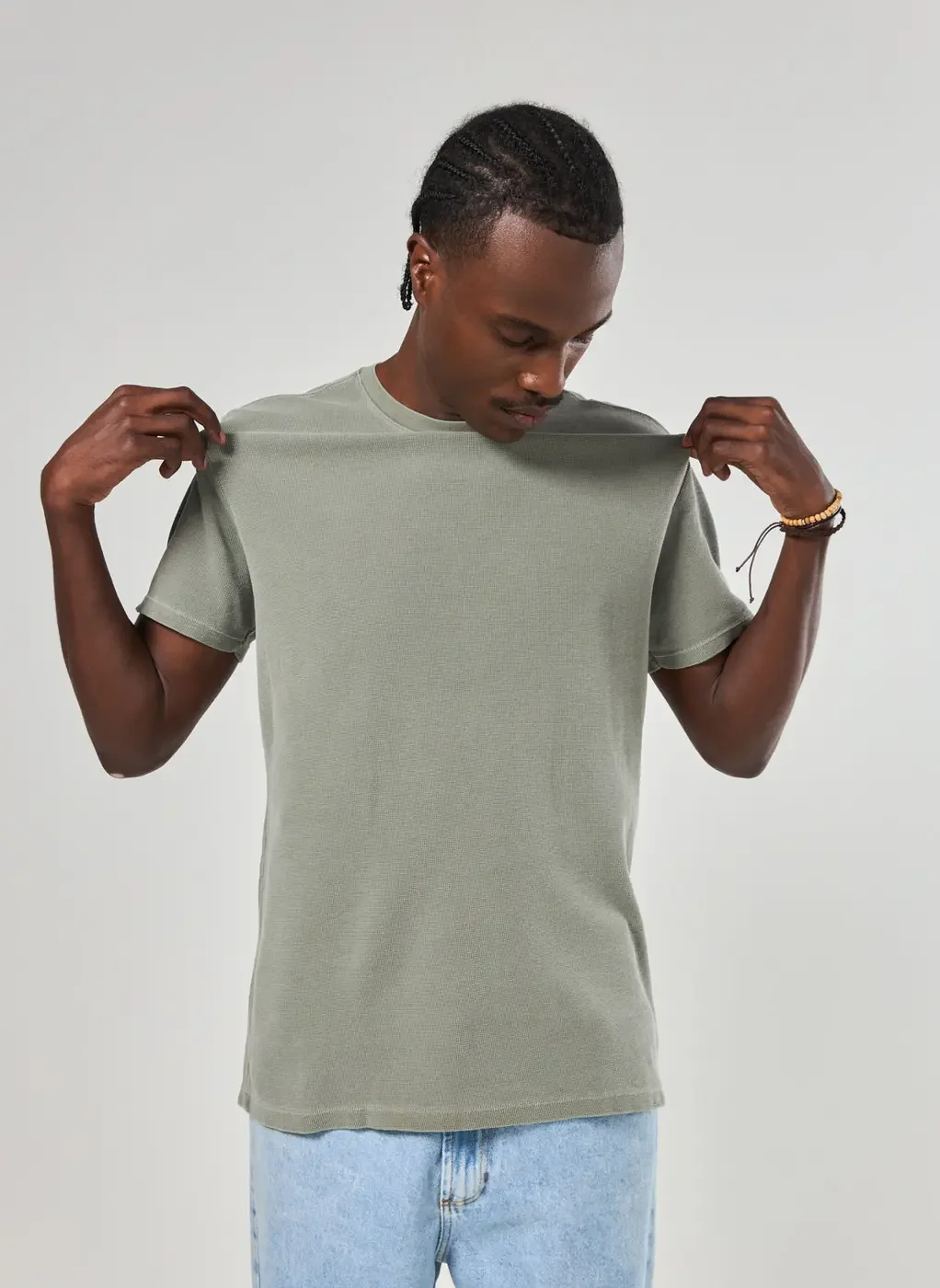 Camiseta Manga Curta Estonada Com Textura