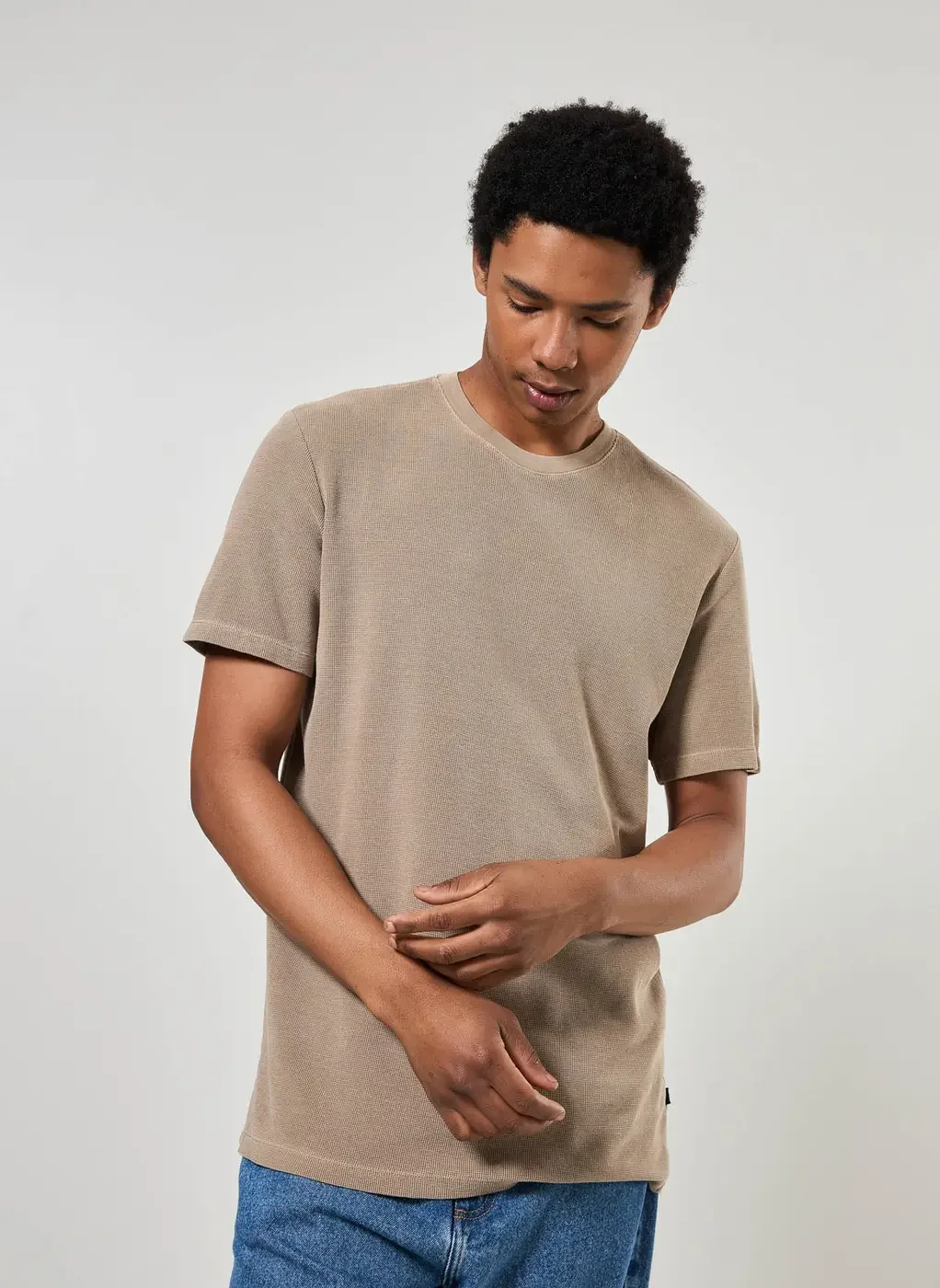 Camiseta Manga Curta Estonada Com Textura