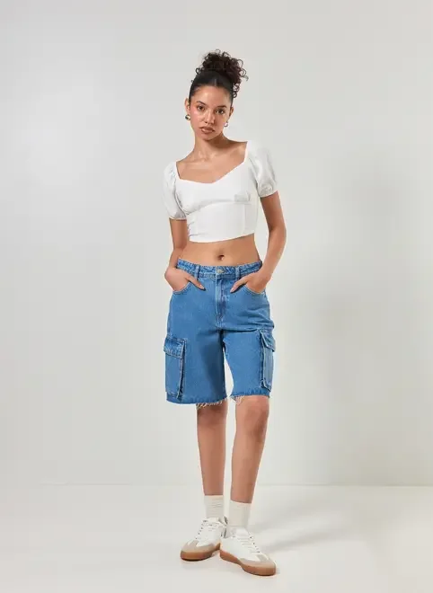 Bermuda Jeans Jorts Cargo