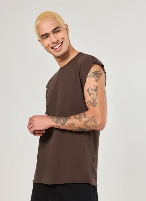 Regata Em Malha Cortada A Fio