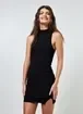 Vestido Tubinho Com Fenda E Golinha