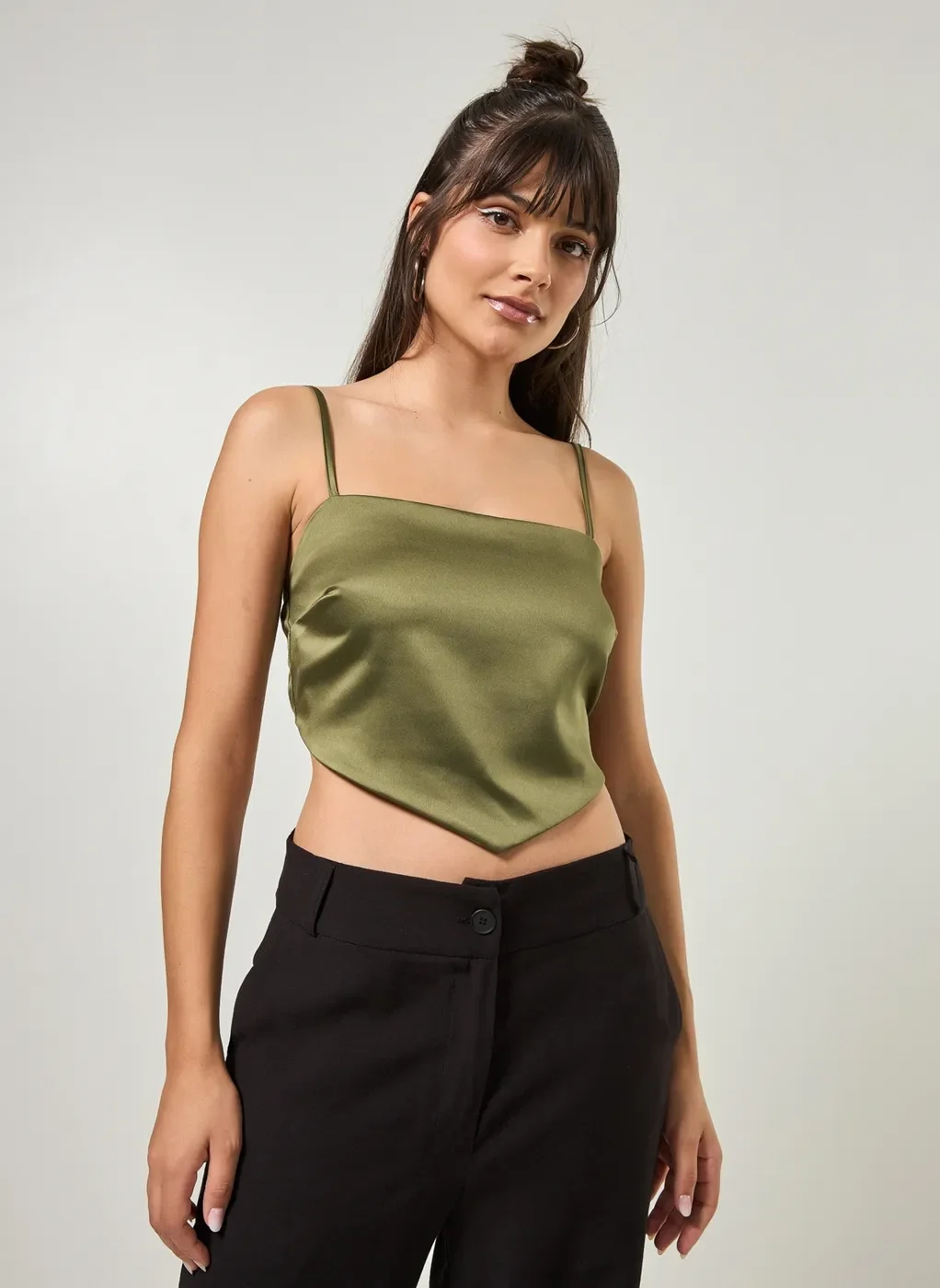 Cropped Lenço Em Cetim