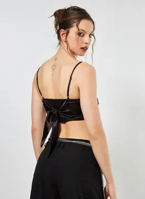 Cropped Lenço Em Cetim