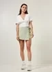 Short Saia Em Sarja Verde Seco
