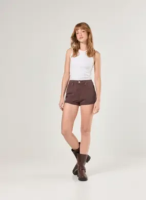 Short Mom Em Sarja Com Elástico