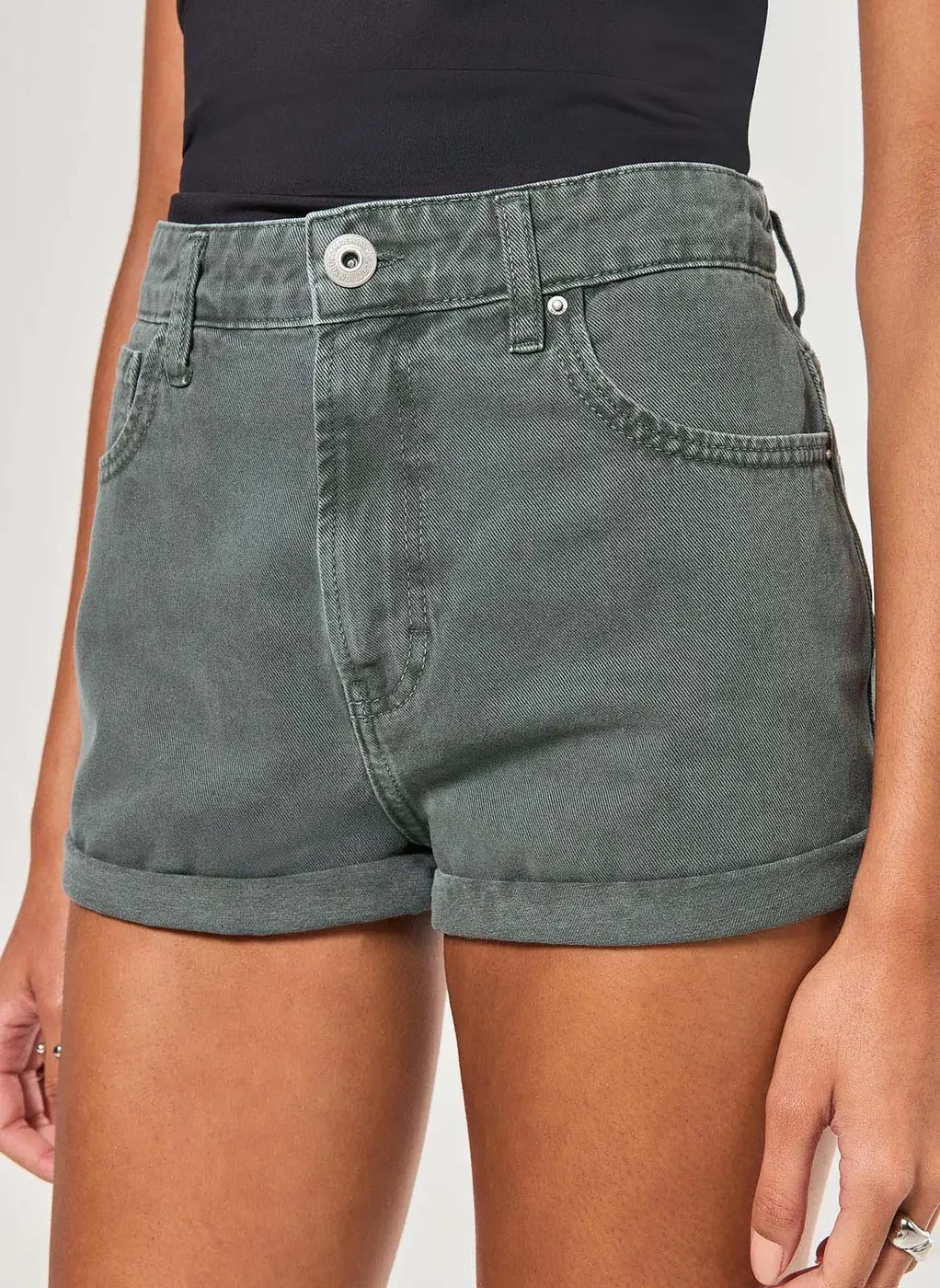 Short Mom Em Sarja Com Elástico