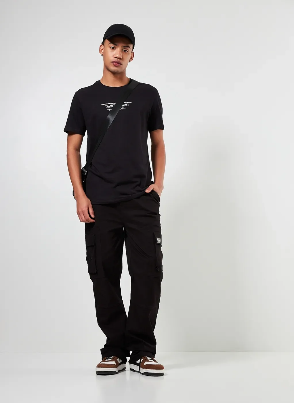 Calça Em Sarja Reta Cargo