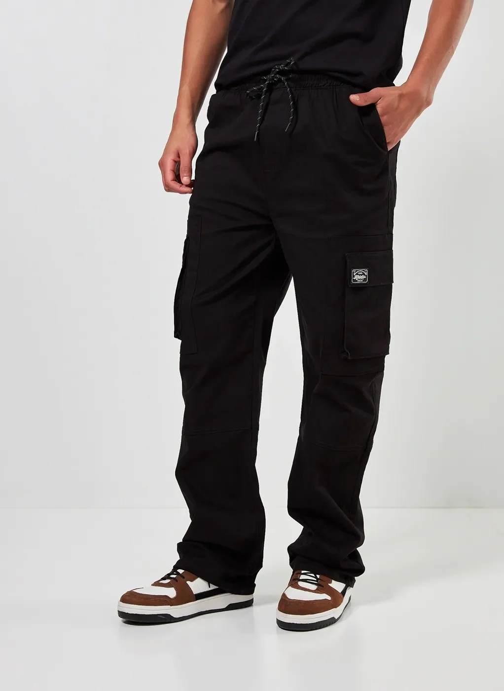 Calça Em Sarja Reta Cargo