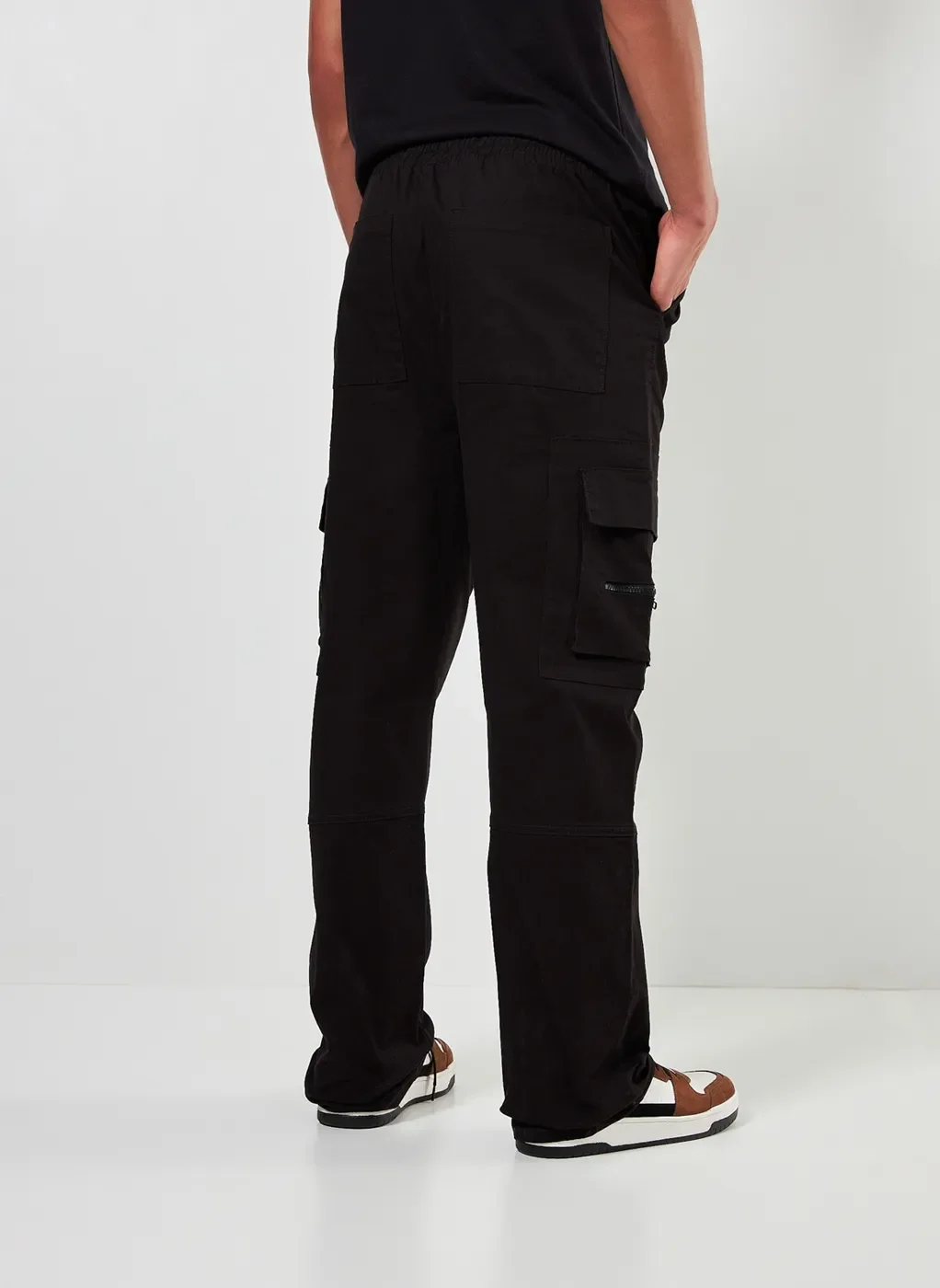 Calça Em Sarja Reta Cargo