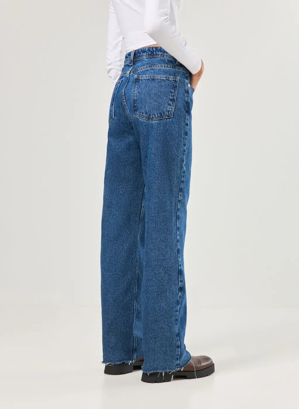 Calça Jeans Wide Leg De Cintura Alta