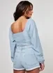 Blusa Cropped Romântica Manga Bufante