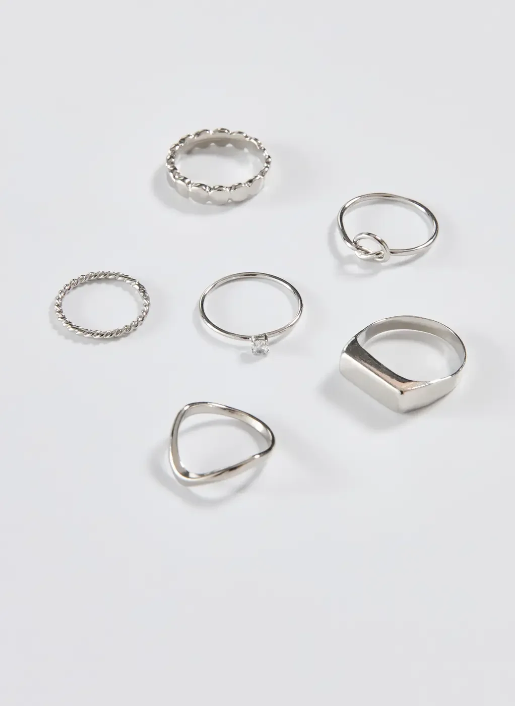 Kit 6 Anéis E Falanges Prateados