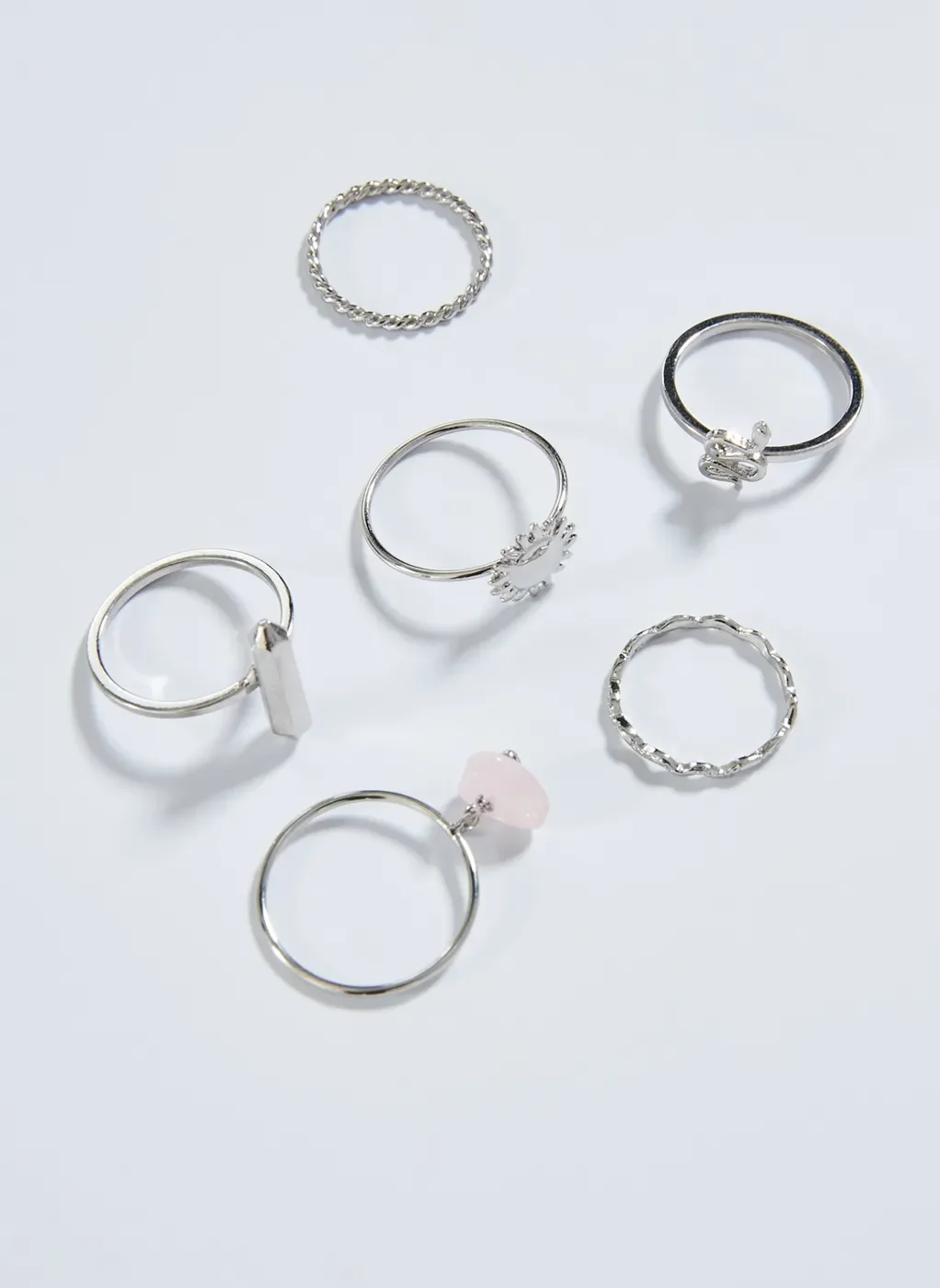 Conjunto Anéis e Falanges Prateados