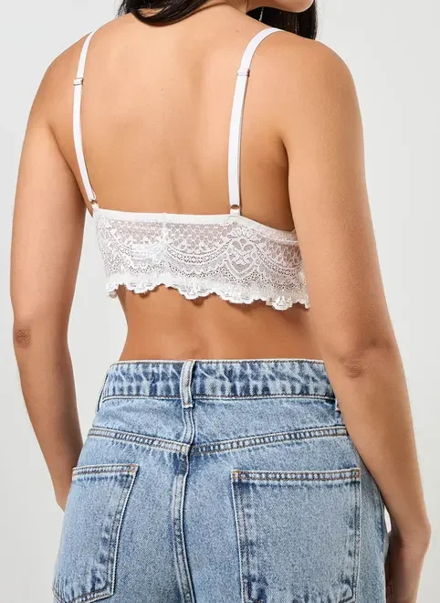 Top De Renda Com Vazado