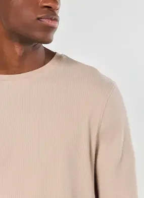 Camiseta Manga Longa Com Textura