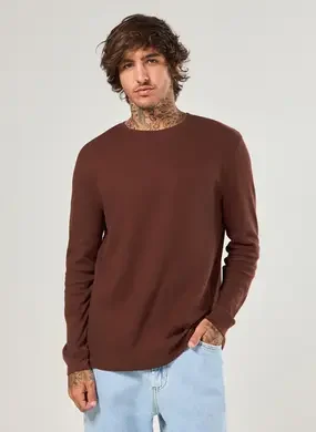 Camiseta Manga Longa Com Textura