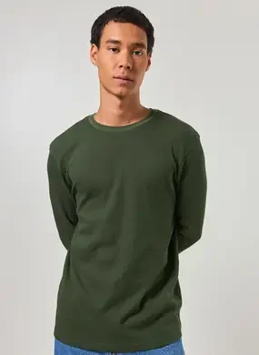 Camiseta Manga Longa Com Textura