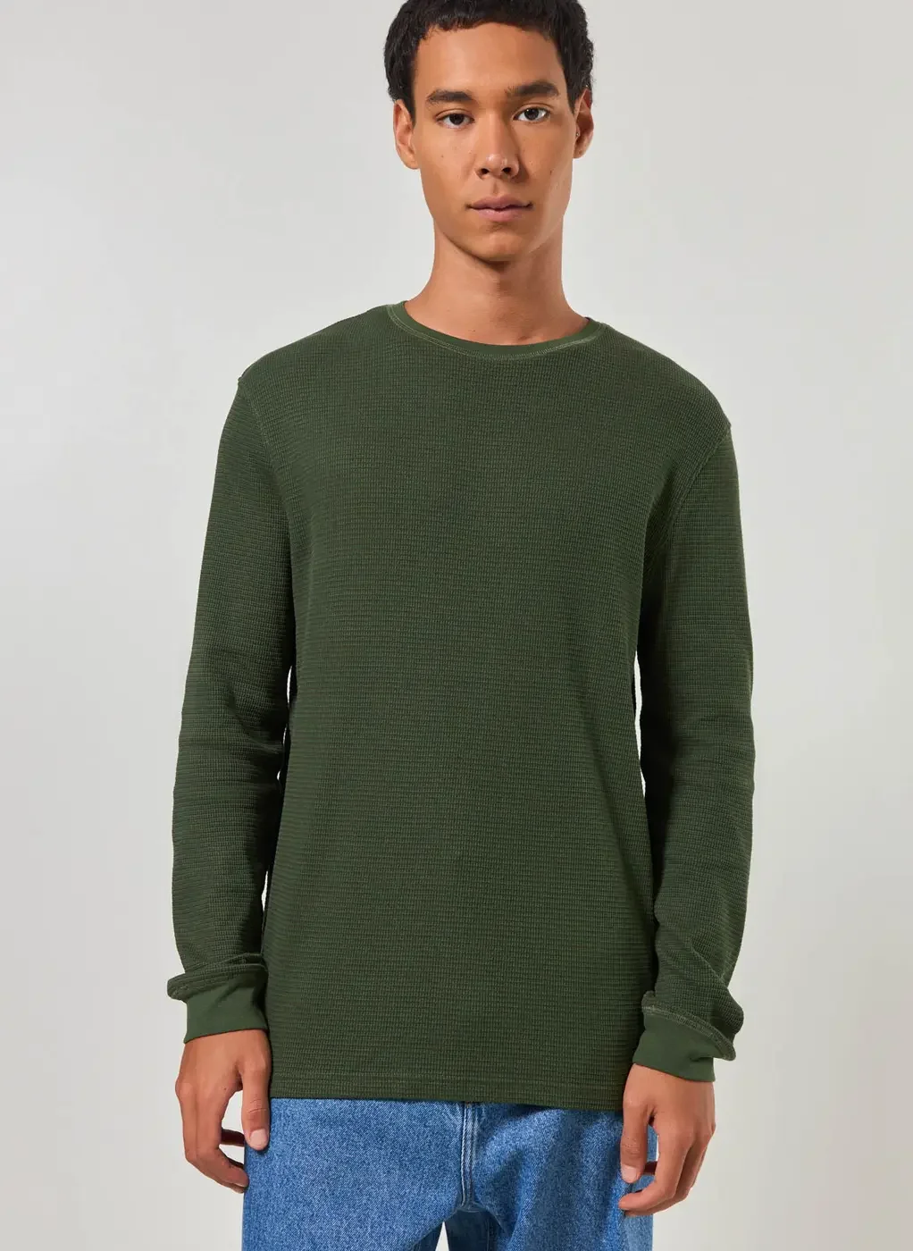 Camiseta Manga Longa Com Textura