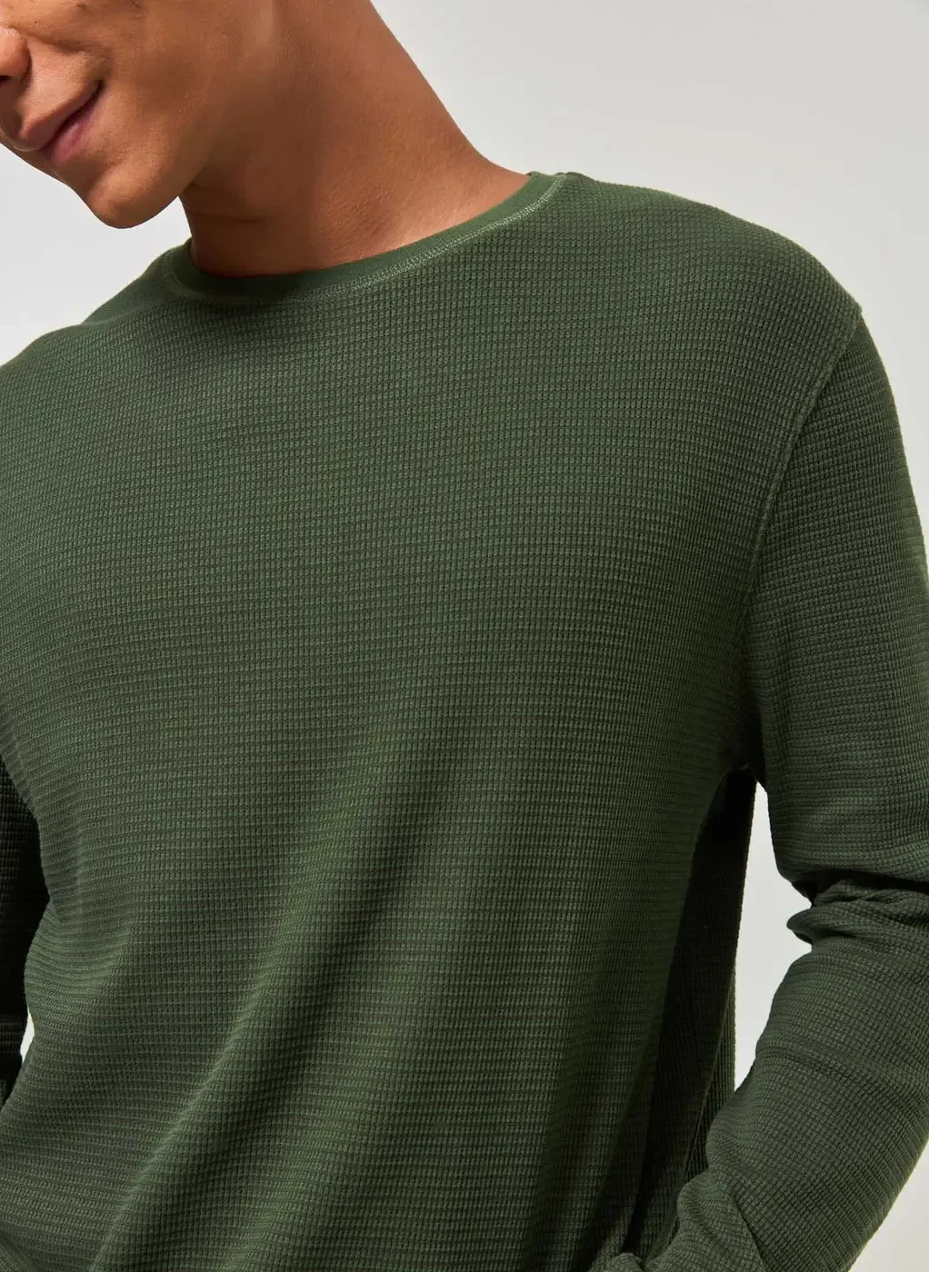 Camiseta Manga Longa Com Textura