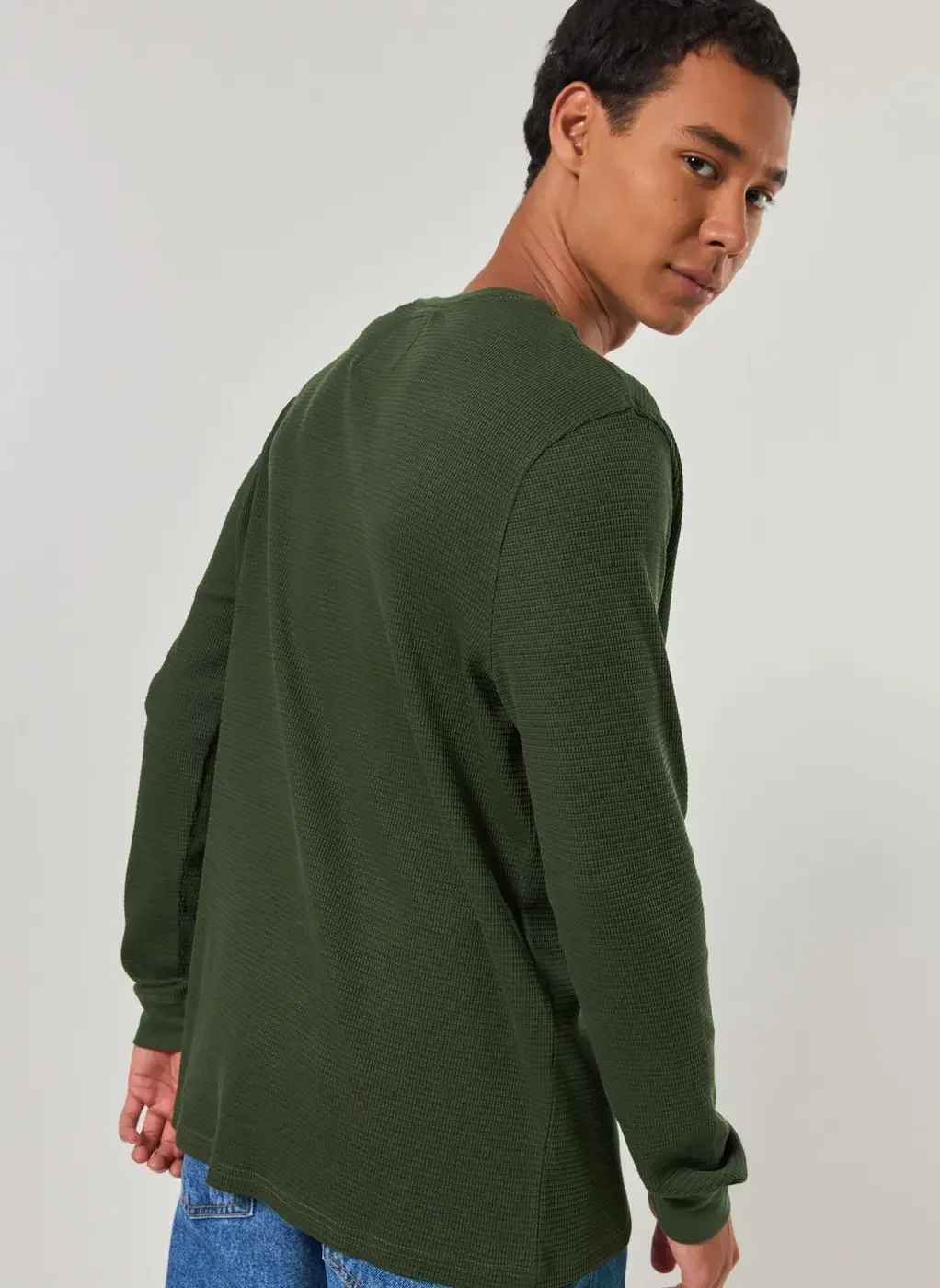 Camiseta Manga Longa Com Textura