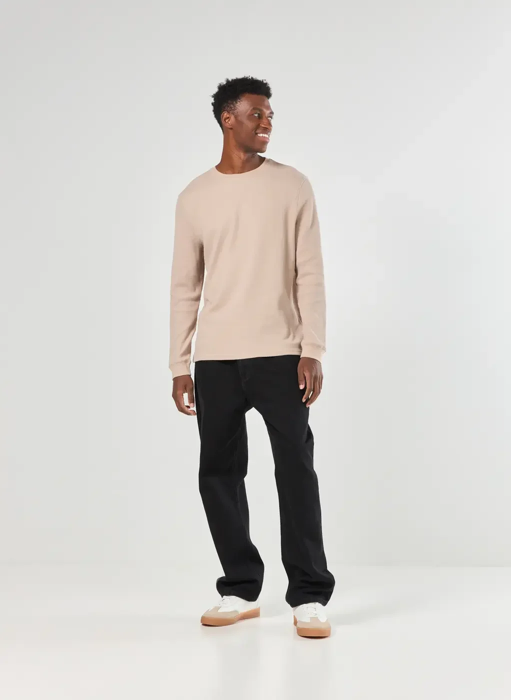 Camiseta Manga Longa Com Textura