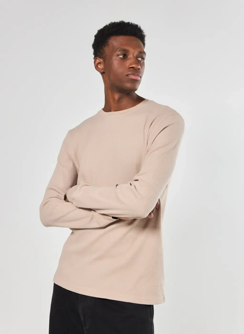 Camiseta Manga Longa Com Textura