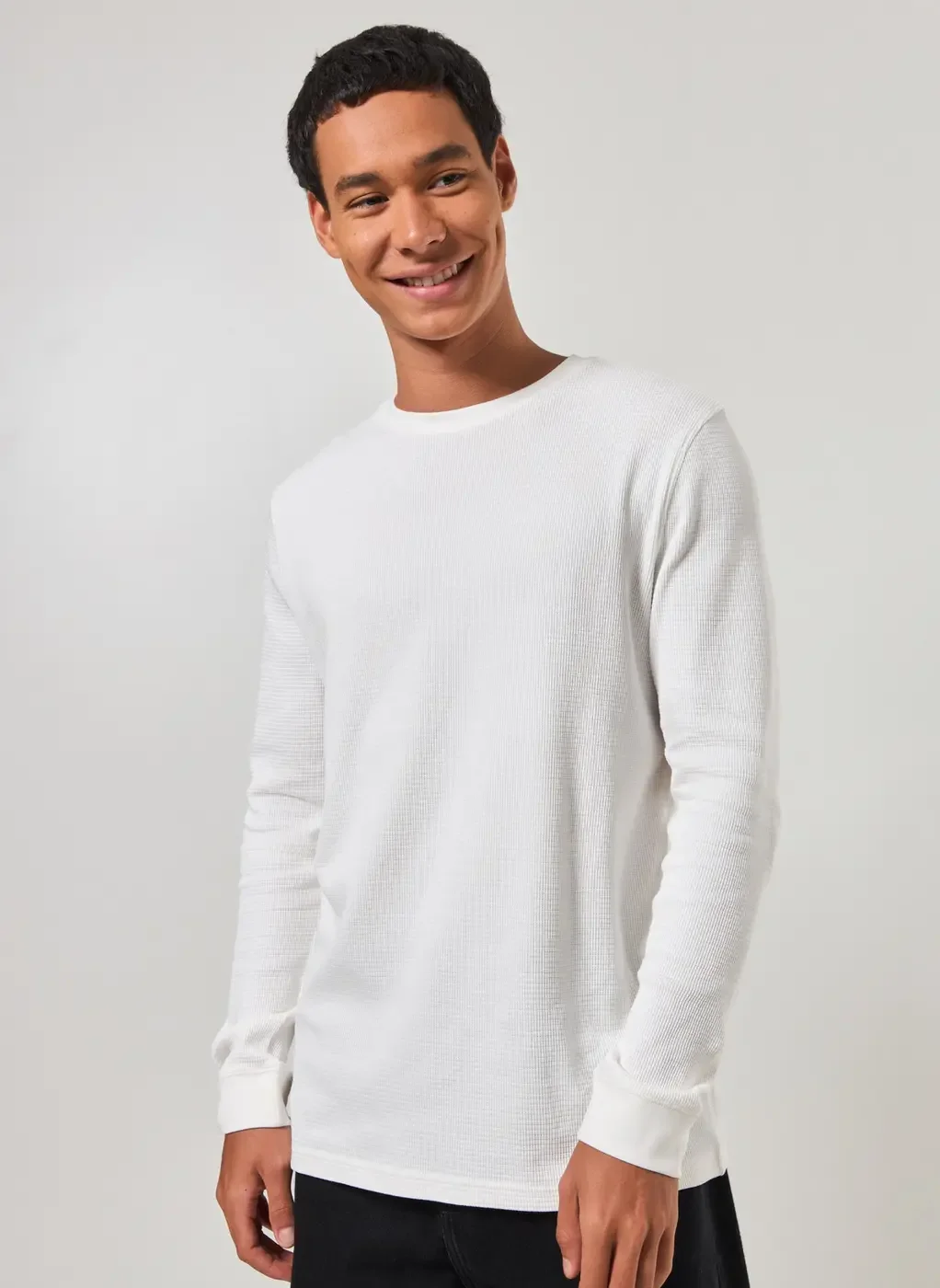 Camiseta Manga Longa Com Textura