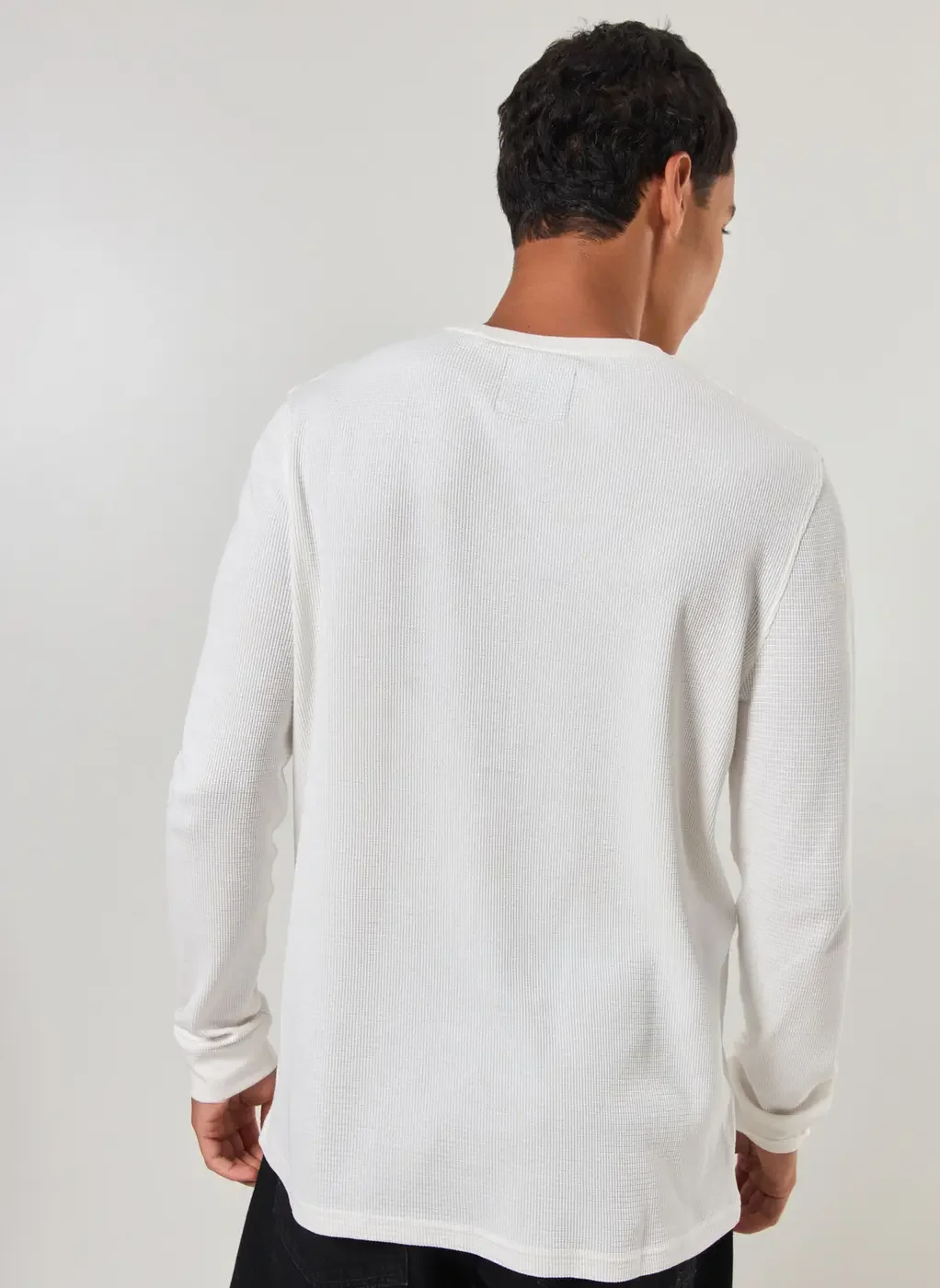 Camiseta Manga Longa Com Textura