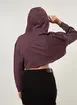 Blusão De Moletom Cropped Com Capuz
