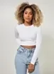 Blusa Cropped Básica Manga Longa