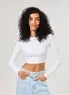 Blusa Cropped Básica Manga Longa