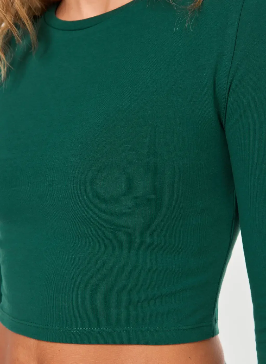 Blusa Cropped Básica Manga Longa