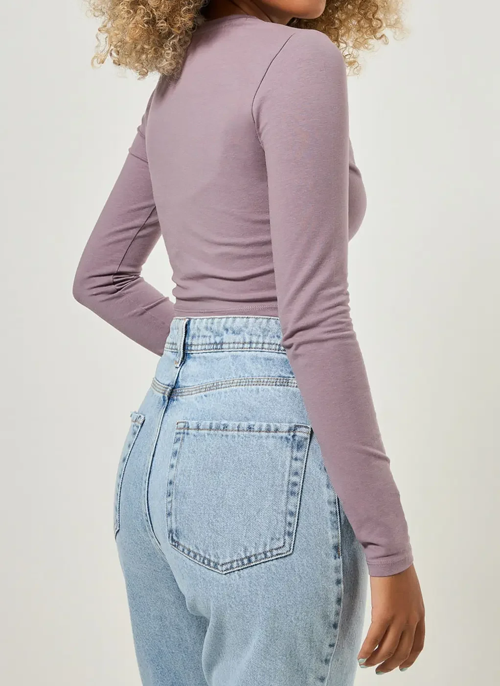 Blusa Cropped Básica Manga Longa