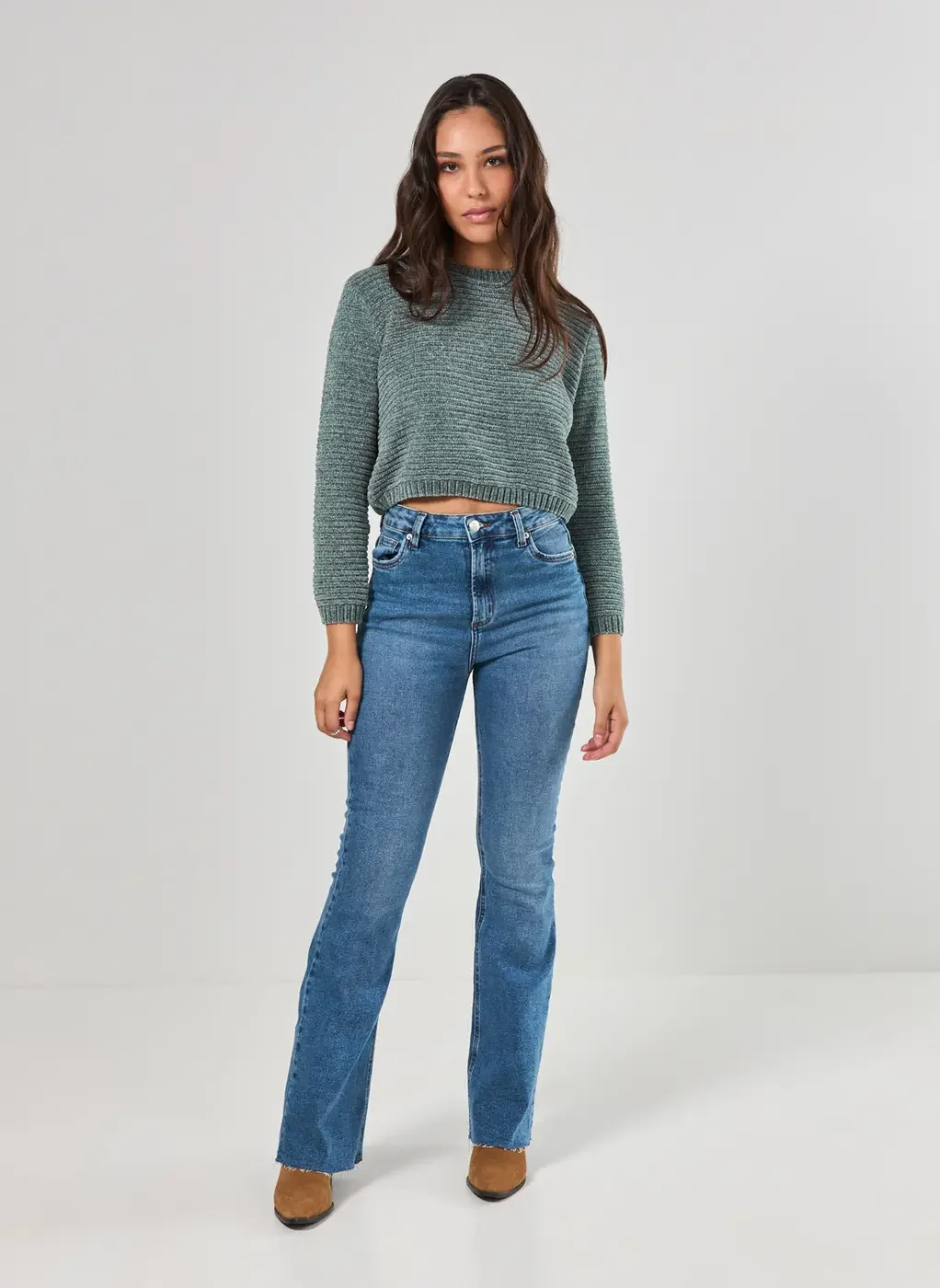 Blusa De Tricô Chenille Canelado