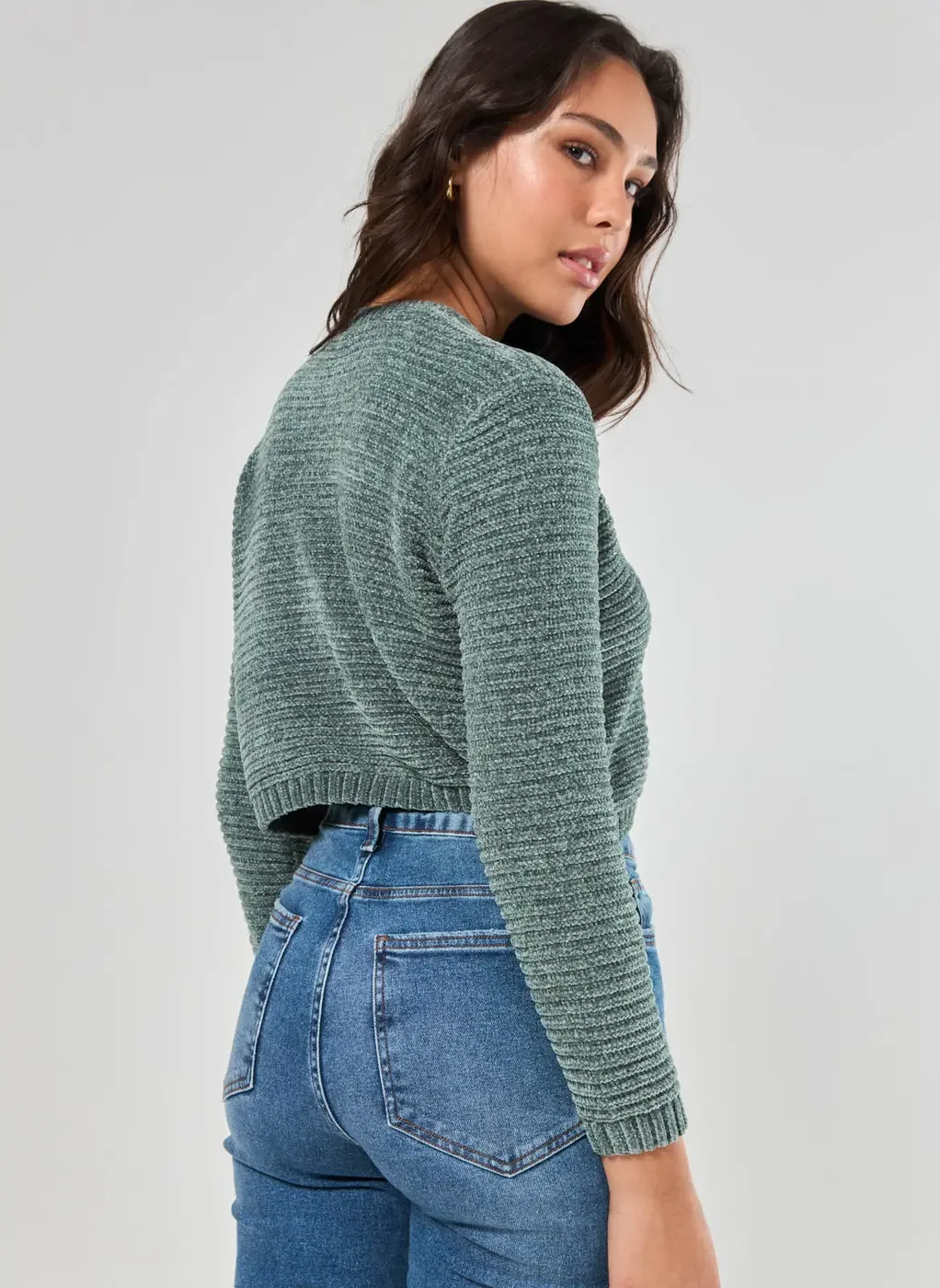 Blusa De Tricô Chenille Canelado