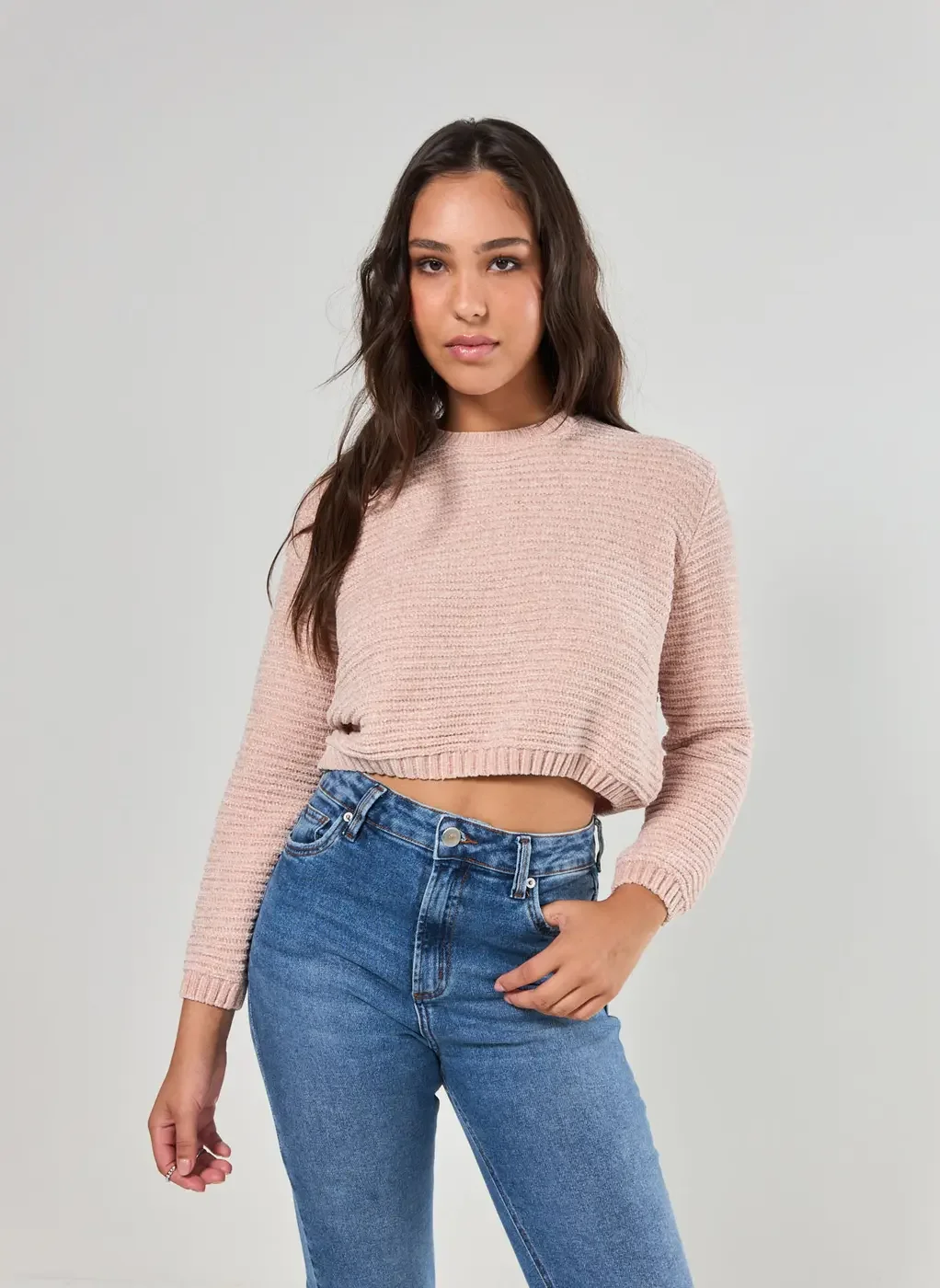 Blusa De Tricô Chenille Canelado