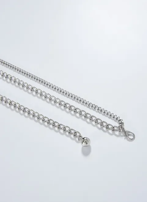 Cinto De Correntes Prateadas